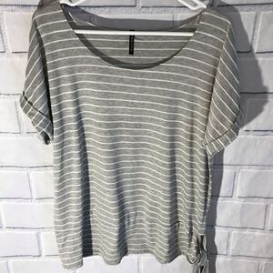 Blecker & Mcdougal XL gray white striped top